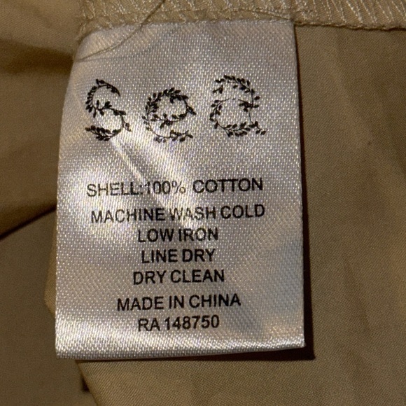 Sea New York Phoebe Cotton Poplin Smocked Flutter Sleeve Top Lt Tan SZ Medium - Picture 9 of 9